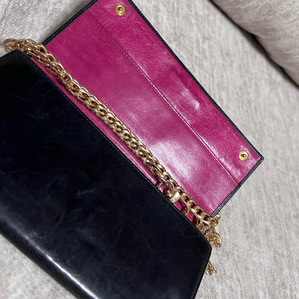 Miu Miu Black Wallet with Gold Chain - Picture 6 of 14